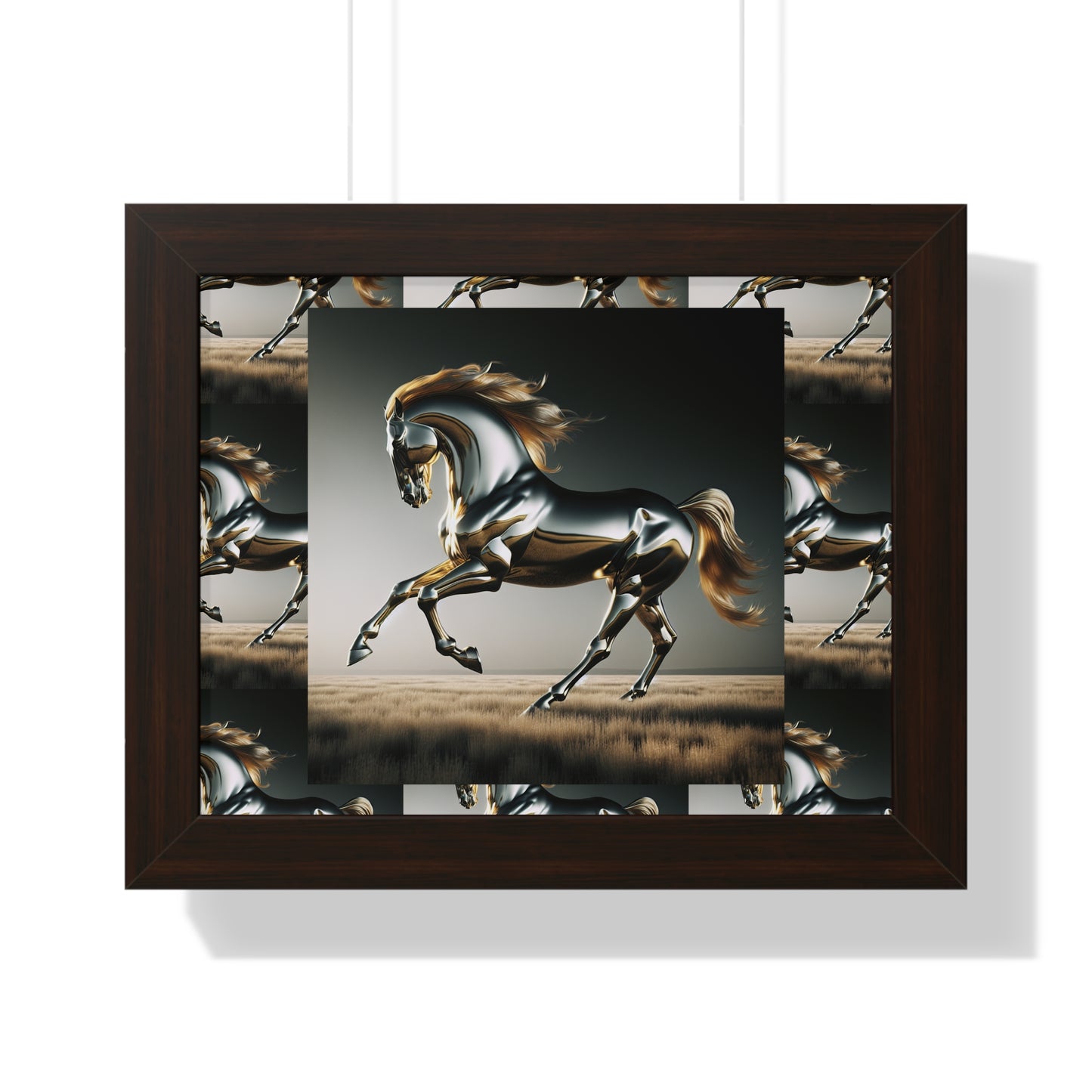 Horizontal Poster - Steel Running Horse Portrait Wall Art