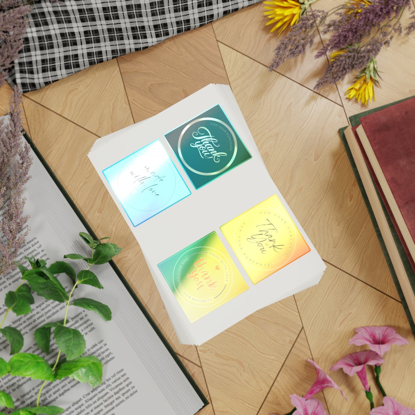 Colorful Thank You Sticker Sheet Bundle - 10PCS for Gifts & Gratitude