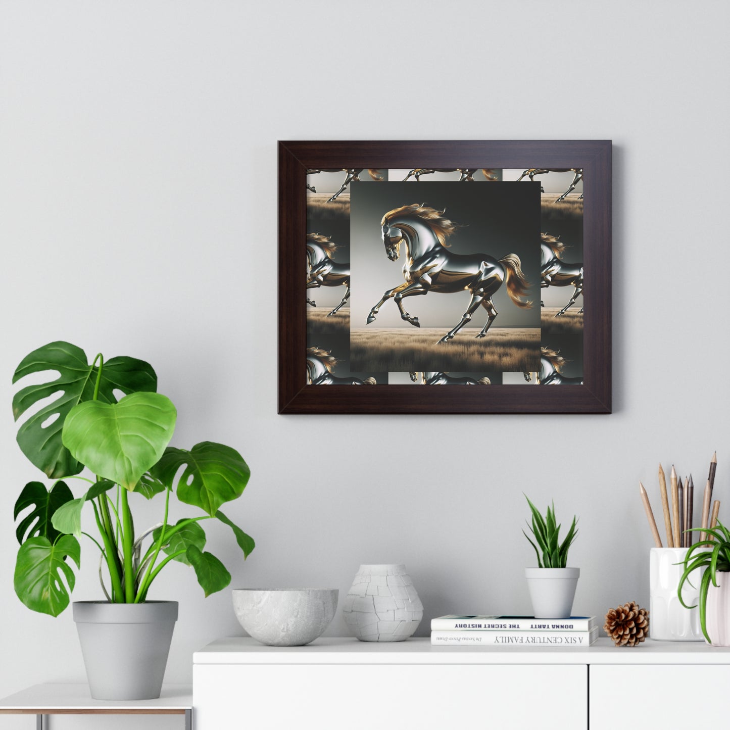 Horizontal Poster - Steel Running Horse Portrait Wall Art