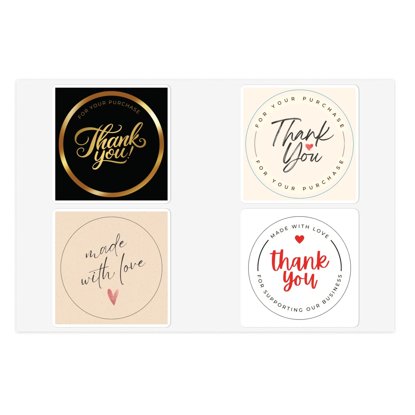 Colorful Thank You Sticker Sheet Bundle - 10PCS for Gifts & Gratitude