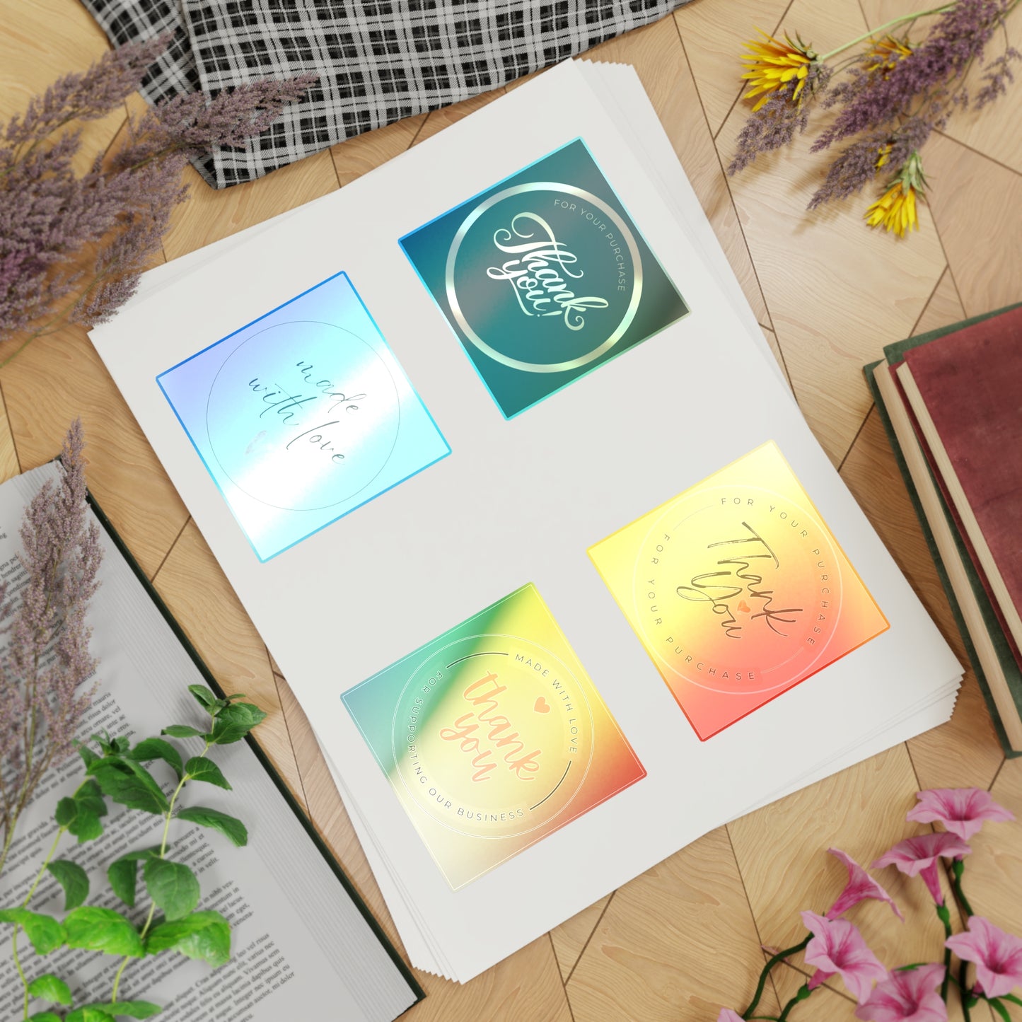 Colorful Thank You Sticker Sheet Bundle - 10PCS for Gifts & Gratitude