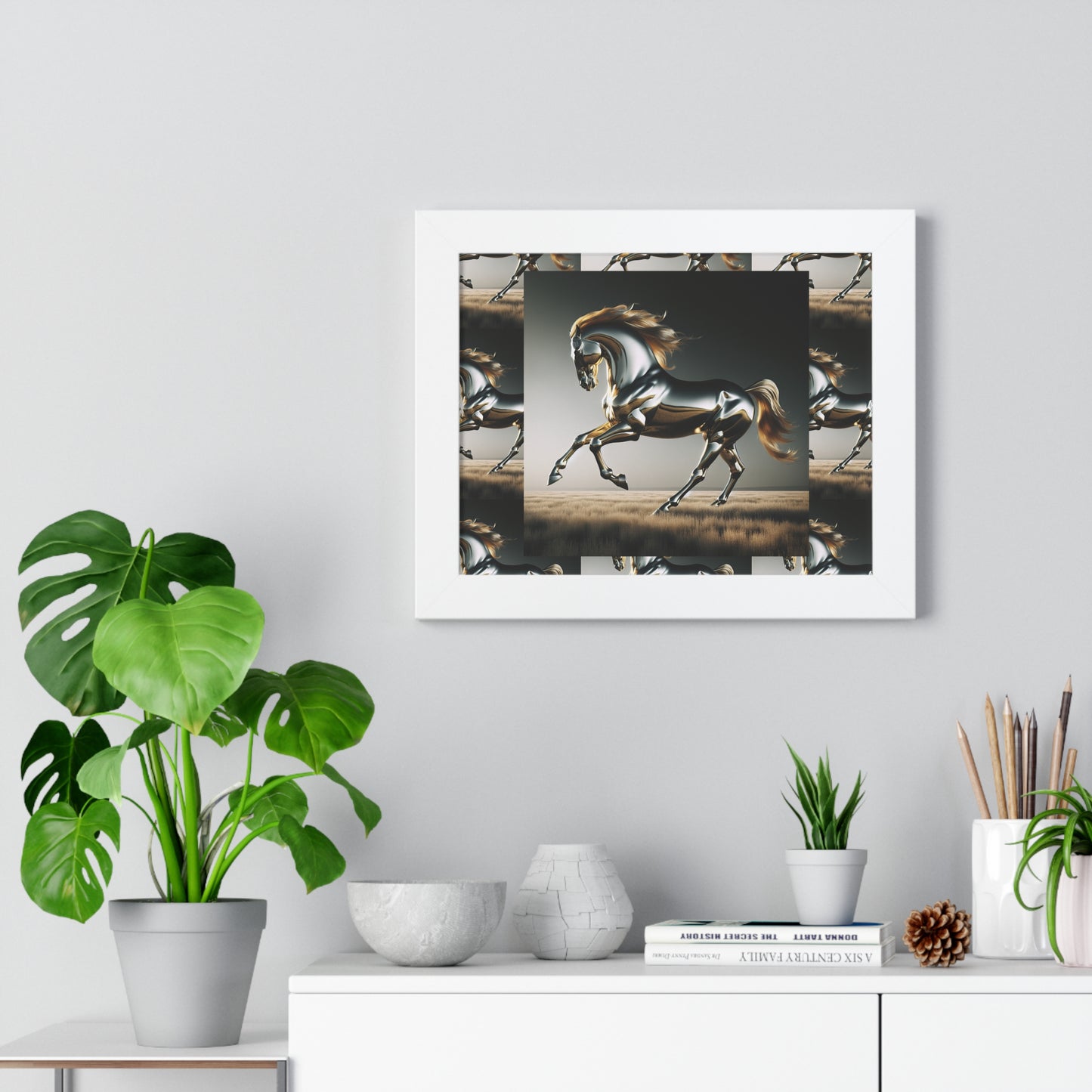 Horizontal Poster - Steel Running Horse Portrait Wall Art