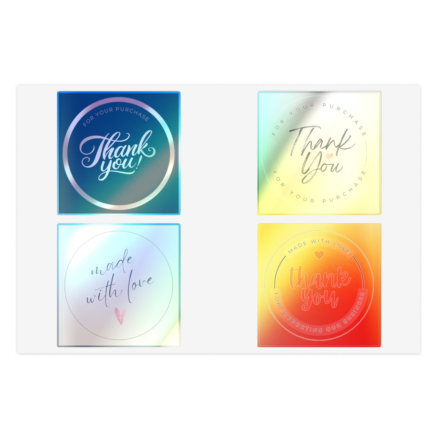 Colorful Thank You Sticker Sheet Bundle - 10PCS for Gifts & Gratitude