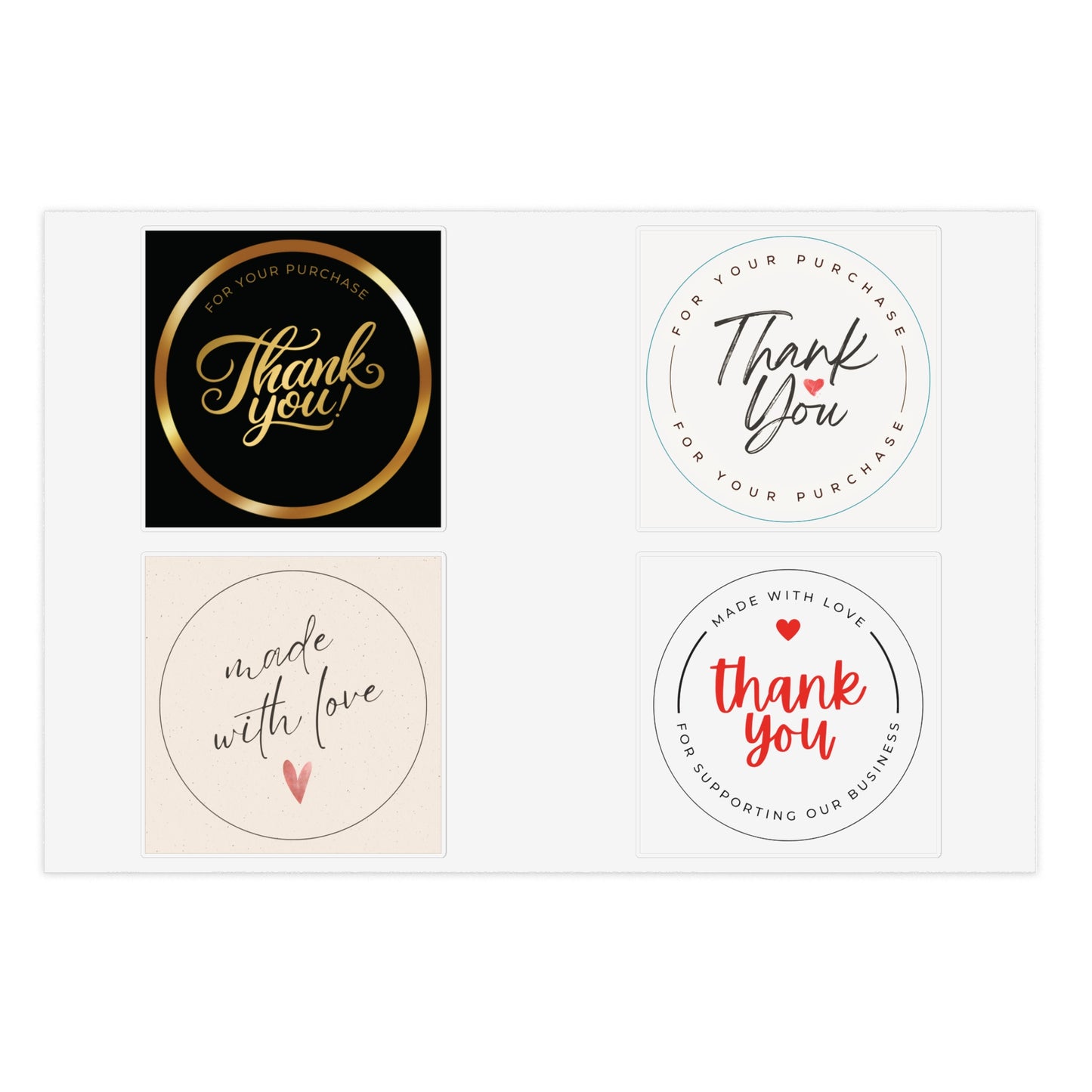Colorful Thank You Sticker Sheet Bundle - 10PCS for Gifts & Gratitude