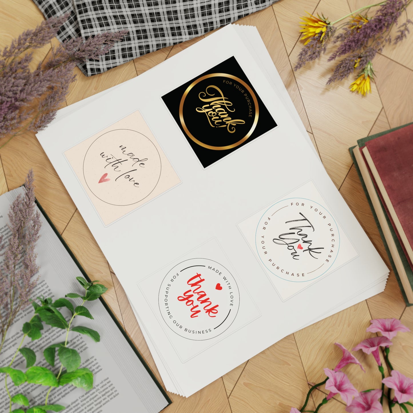 Colorful Thank You Sticker Sheet Bundle - 10PCS for Gifts & Gratitude