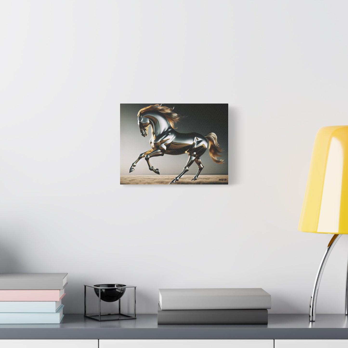 Metallic Stallion Canvas Art, Horse Wall Decor, Modern Home Decoration, Gift for Equestrians, Contemporary Art Print