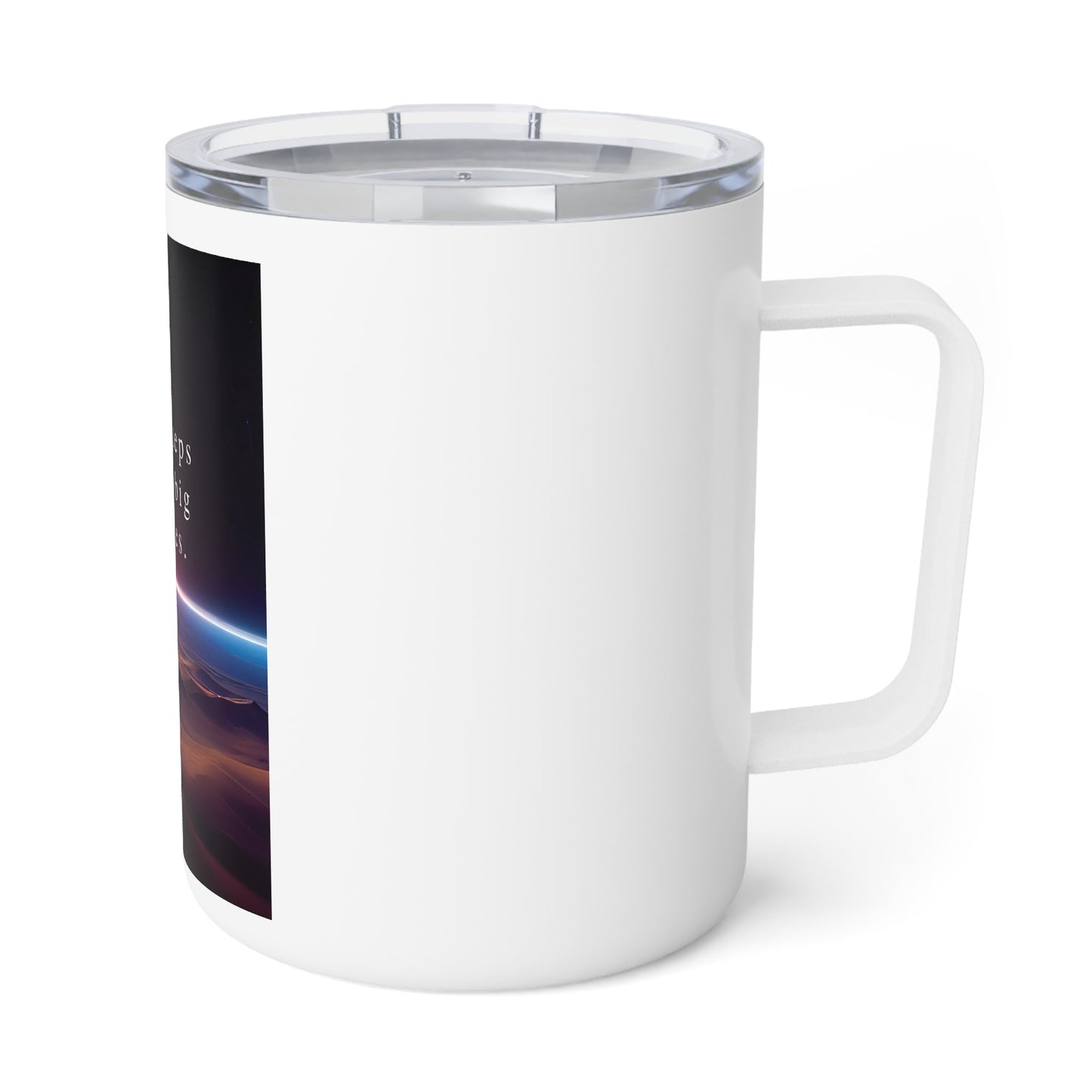 Inspirational Insulated Coffee Mug - 10oz - 'Small Steps Lead to Big Victories' - Anz AI