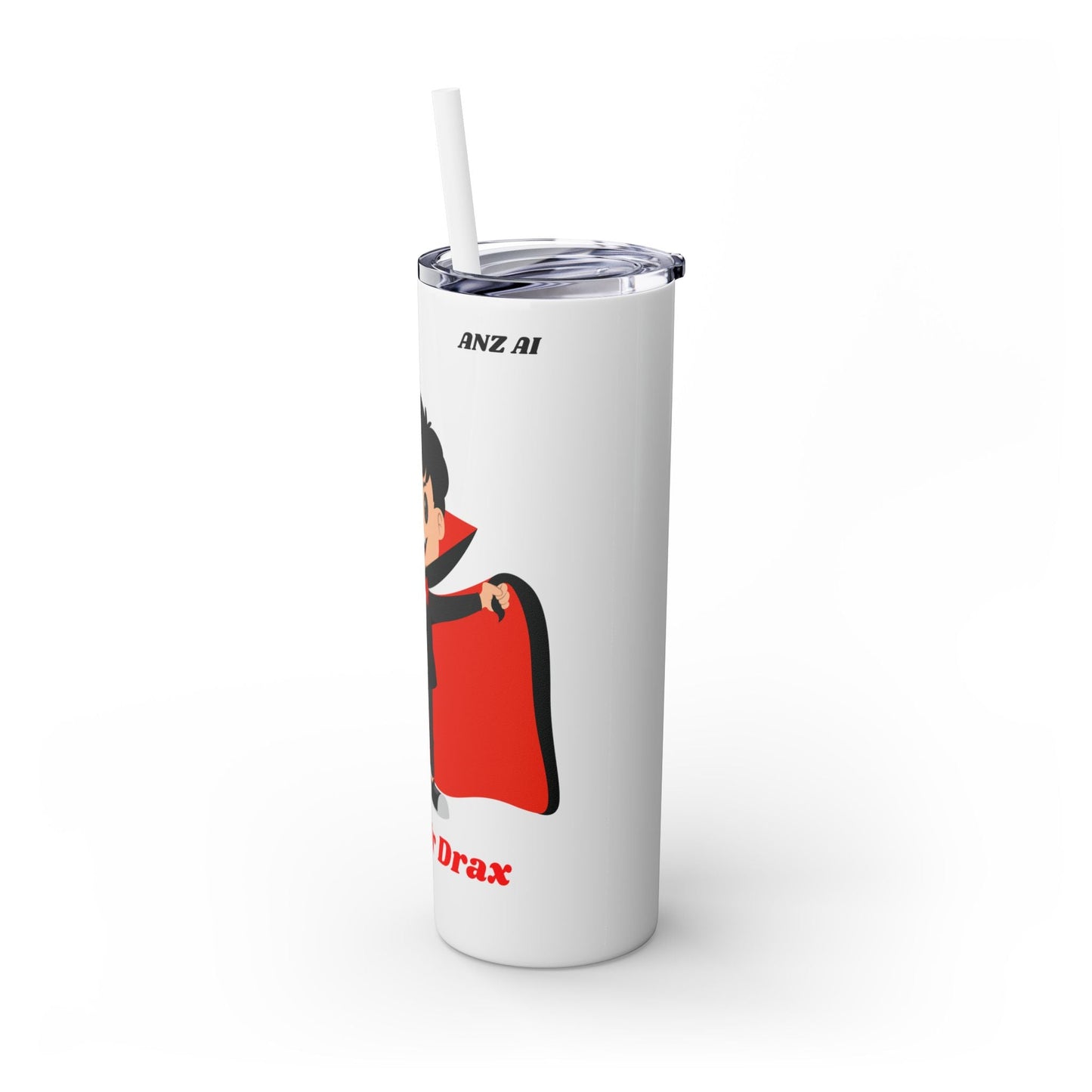Kids Skinny Tumbler with Straw - Vampire Design - Anz AI