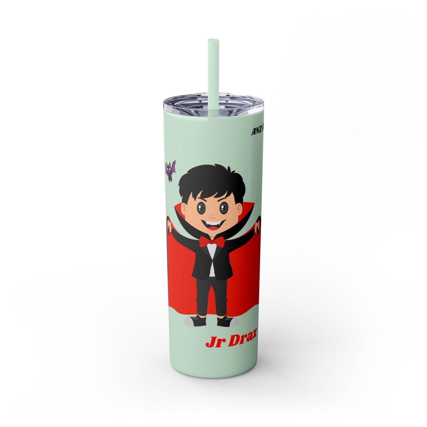 Kids Skinny Tumbler with Straw - Vampire Design - Anz AI