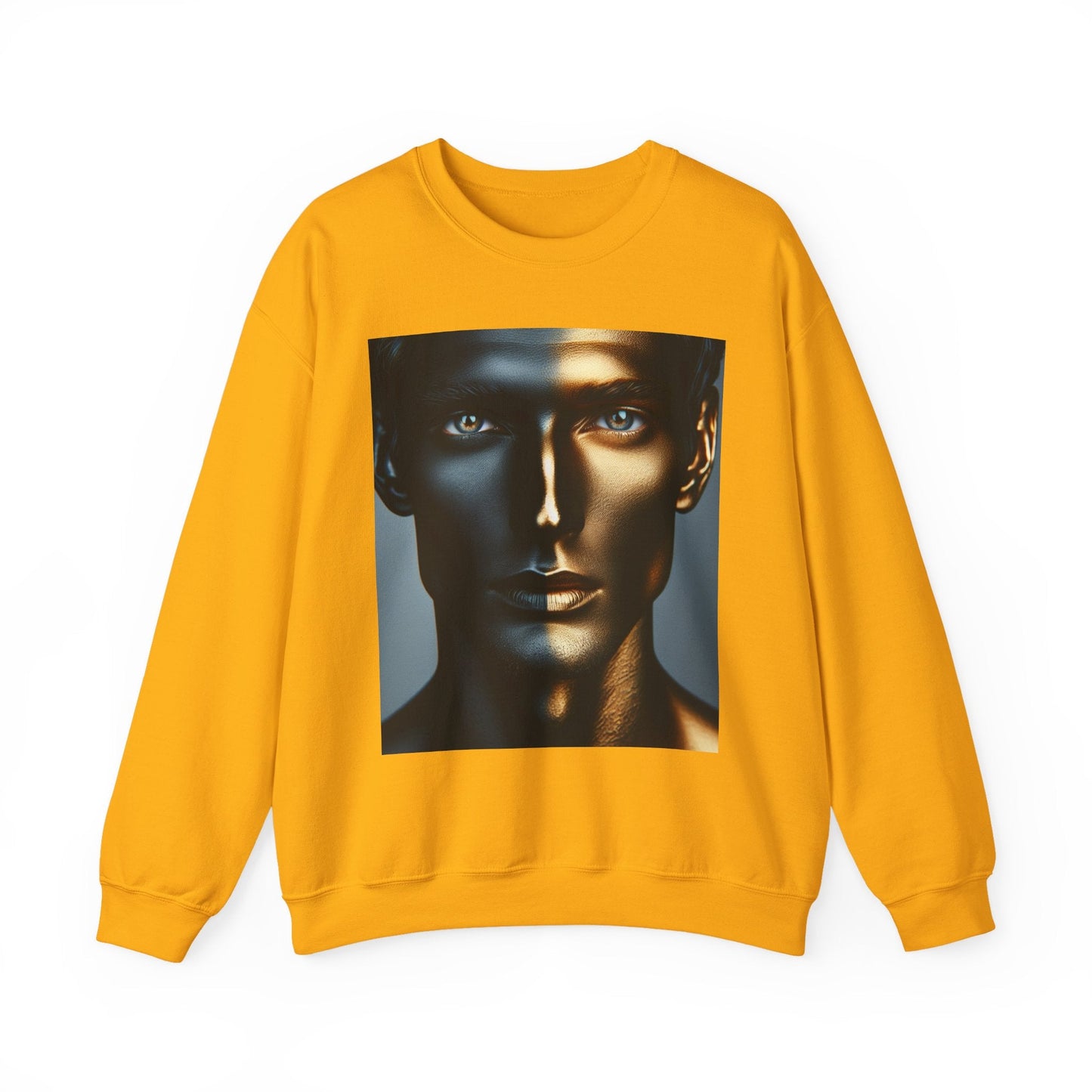 Stylish Gold Graphic Crewneck Sweatshirt, Unisex Sweater, Motivational Apparel, Cozy Gift, Trendy Fashion - Anz AI