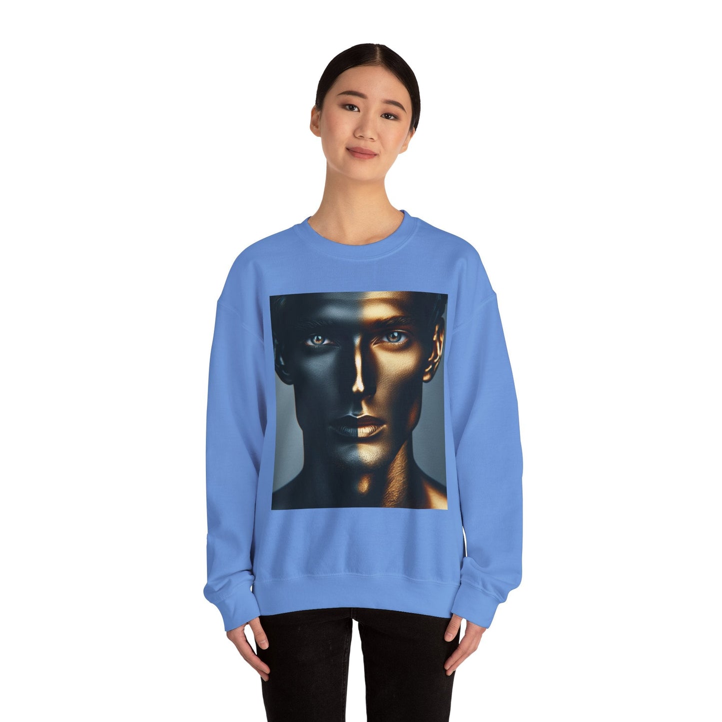 Stylish Gold Graphic Crewneck Sweatshirt, Unisex Sweater, Motivational Apparel, Cozy Gift, Trendy Fashion - Anz AI