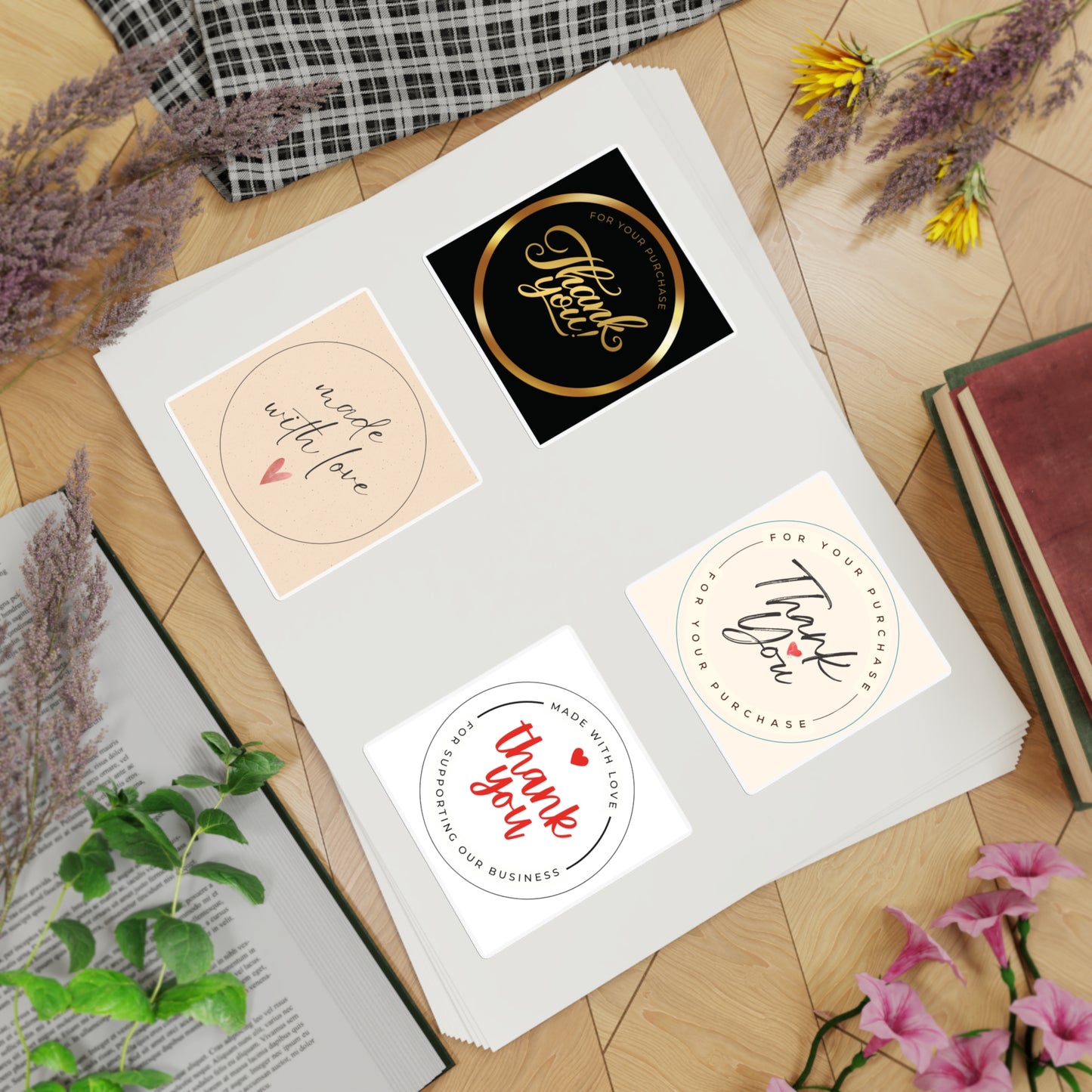 Colorful Thank You Sticker Sheet Bundle - 10PCS for Gifts & Gratitude