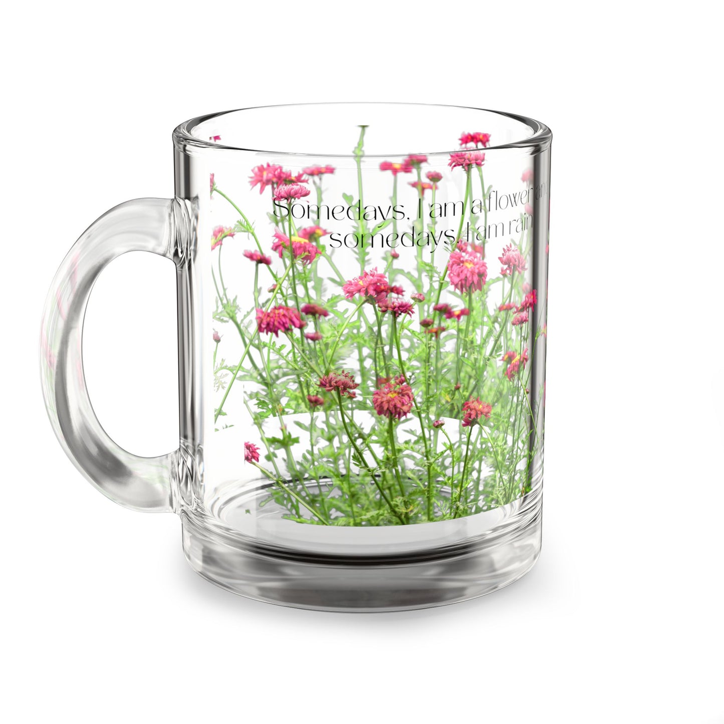 Floral Glass Mug, 10oz | Perfect Gift for Plant Lovers, Home Decor, Anniversary, Birthday, Mother's Day