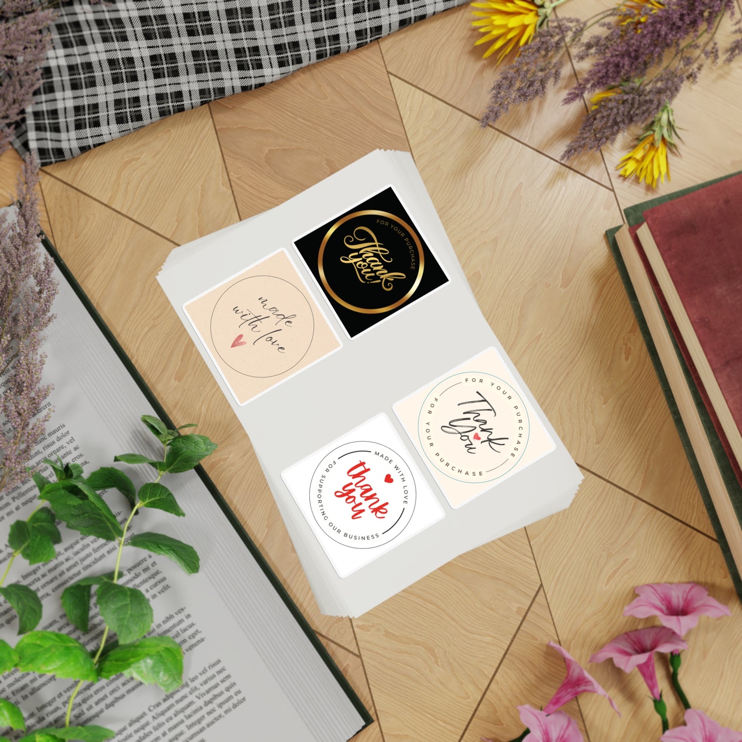 Colorful Thank You Sticker Sheet Bundle - 10PCS for Gifts & Gratitude
