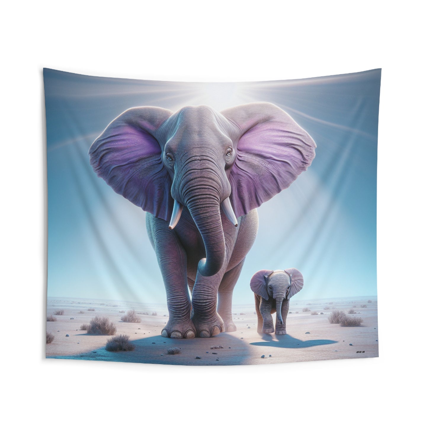 Majestic Elephant Indoor Wall Tapestry, Bohemian Decor, Living Room Wall Art, Gift for Animal Lovers, Beach House Wall Hanging, Home Decor