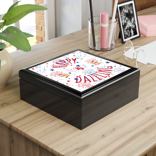 Happy & Dazzling Jewelry Box, Decorative Keepsake Box, Gift for Her, Birthday Storage, Holiday Gift Idea, Jewelry Organizer