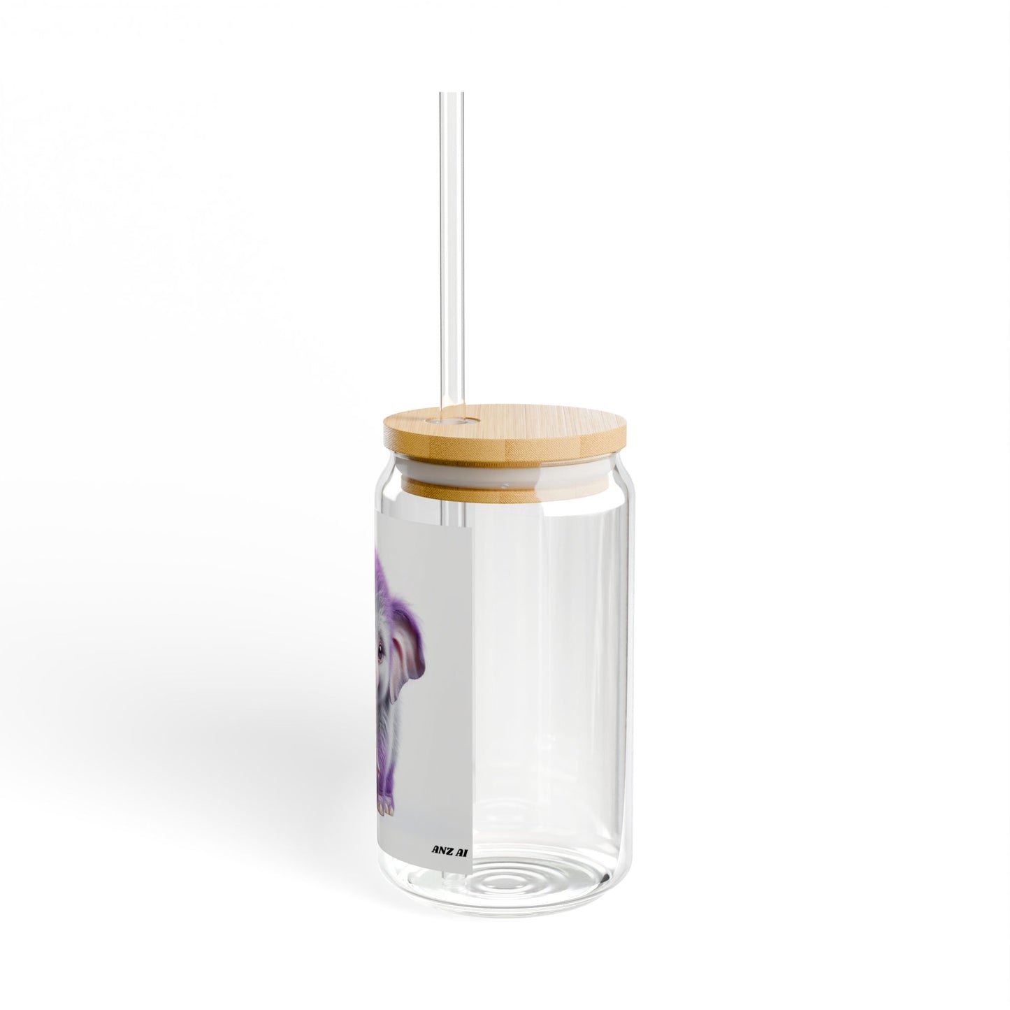 Sweet Elephant Sipper Glass, 16oz - Adorable Drinkware for Kids, Gifts, Baby Showers, Party Favors, and Eco-Friendly Living