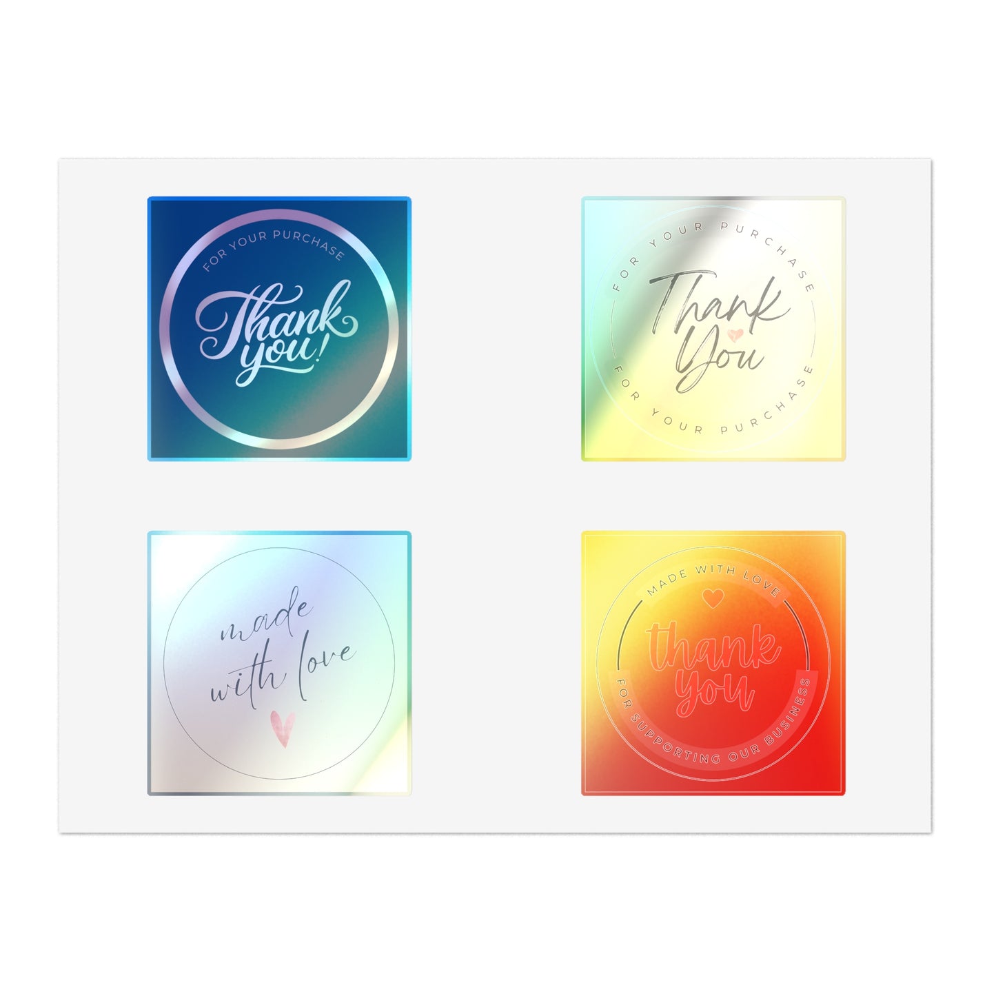 Colorful Thank You Sticker Sheet Bundle - 10PCS for Gifts & Gratitude