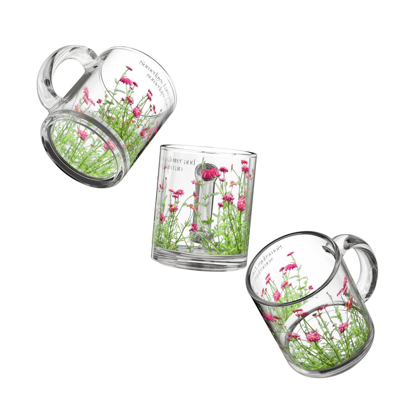 Floral Glass Mug, 10oz | Perfect Gift for Plant Lovers, Home Decor, Anniversary, Birthday, Mother's Day