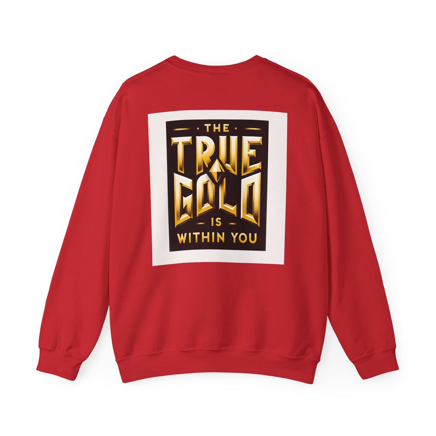 Stylish Gold Graphic Crewneck Sweatshirt, Unisex Sweater, Motivational Apparel, Cozy Gift, Trendy Fashion