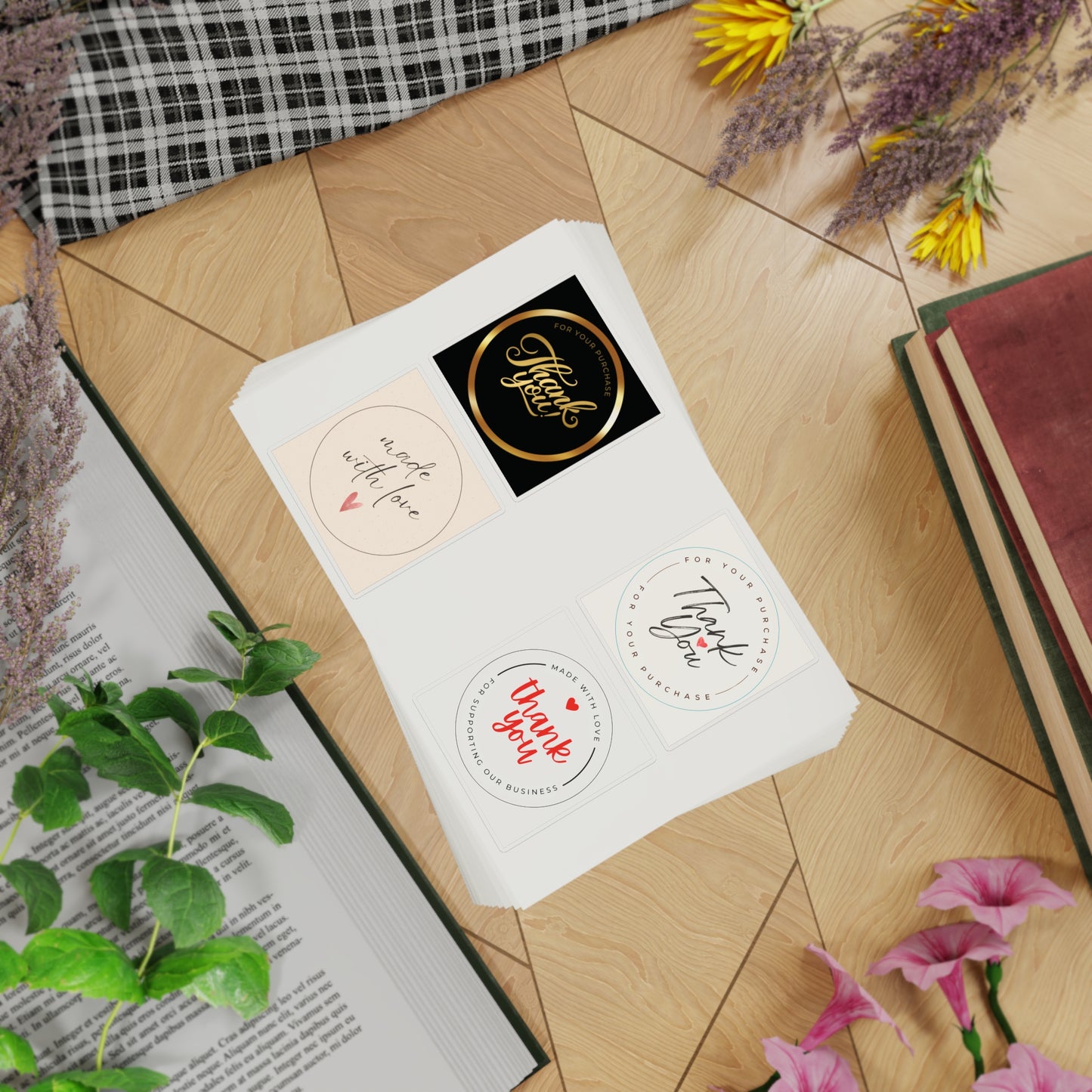 Colorful Thank You Sticker Sheet Bundle - 10PCS for Gifts & Gratitude