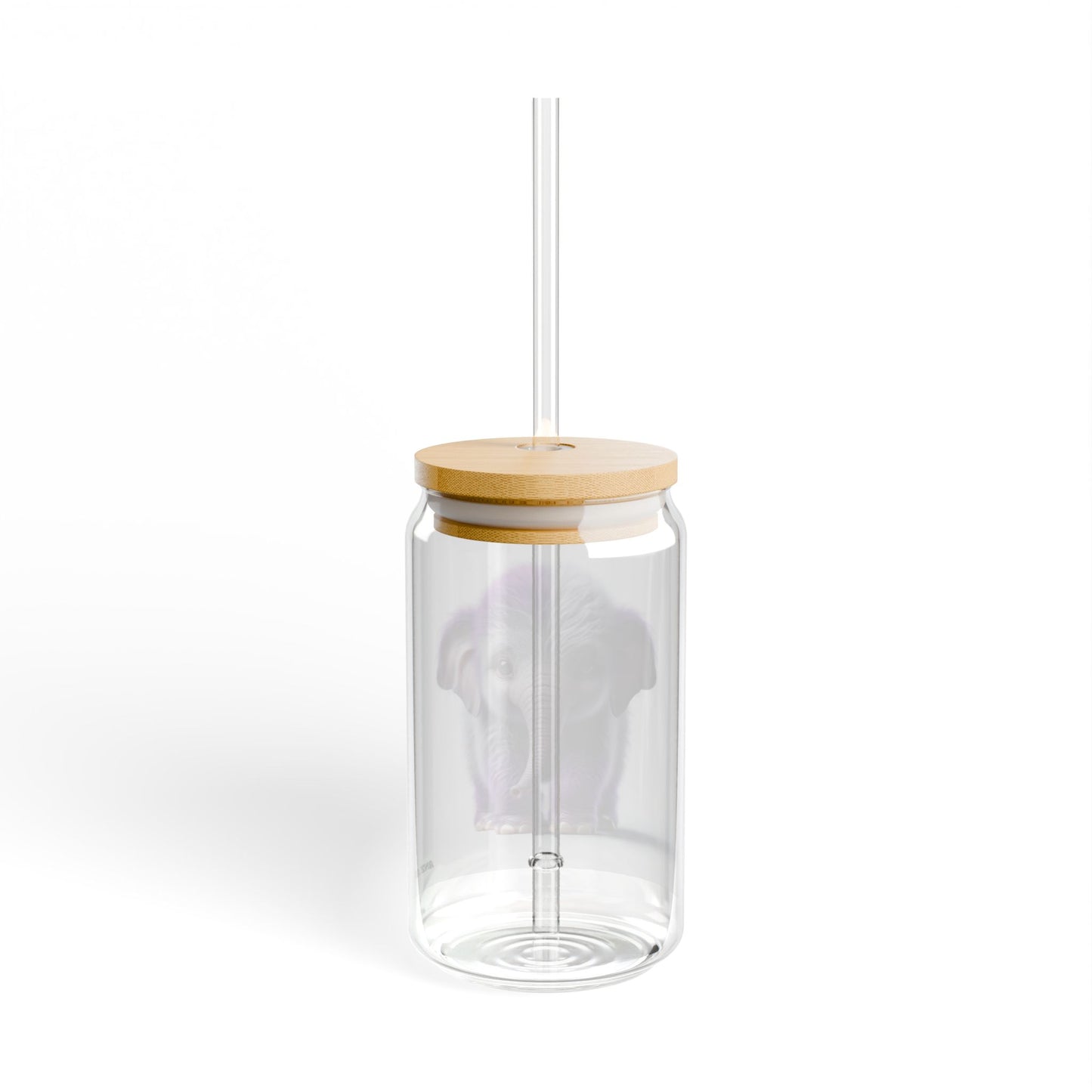 Sweet Elephant Sipper Glass, 16oz - Adorable Drinkware for Kids, Gifts, Baby Showers, Party Favors, and Eco-Friendly Living