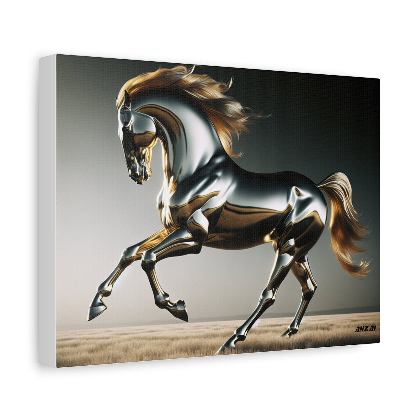 Metallic Stallion Canvas Art, Horse Wall Decor, Modern Home Decoration, Gift for Equestrians, Contemporary Art Print