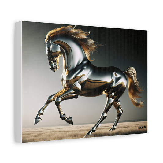 Metallic Stallion Canvas Art, Horse Wall Decor, Modern Home Decoration, Gift for Equestrians, Contemporary Art Print