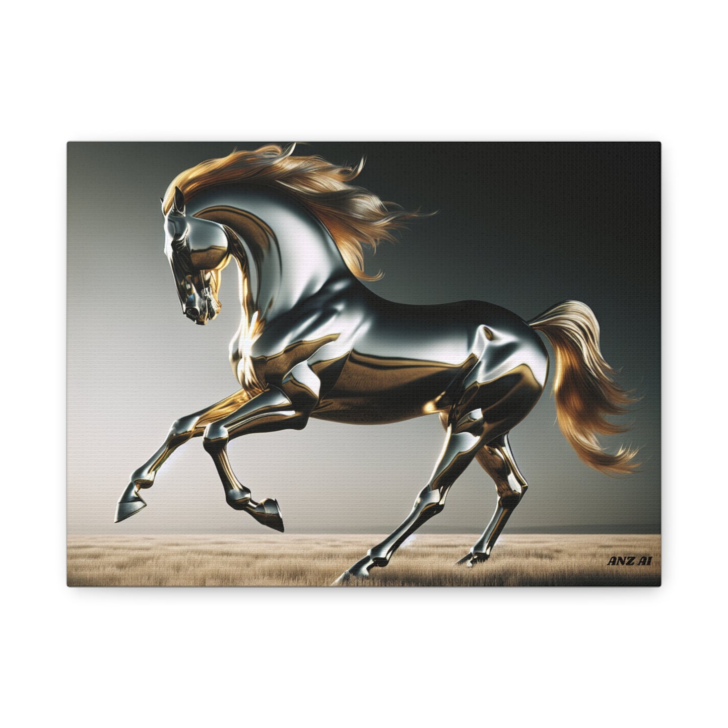Metallic Stallion Canvas Art, Horse Wall Decor, Modern Home Decoration, Gift for Equestrians, Contemporary Art Print