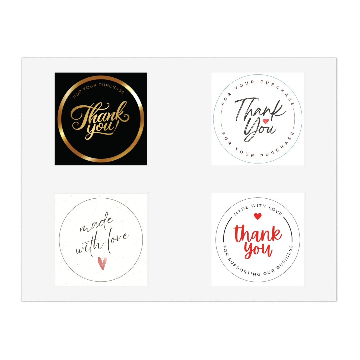 Colorful Thank You Sticker Sheet Bundle - 10PCS for Gifts & Gratitude
