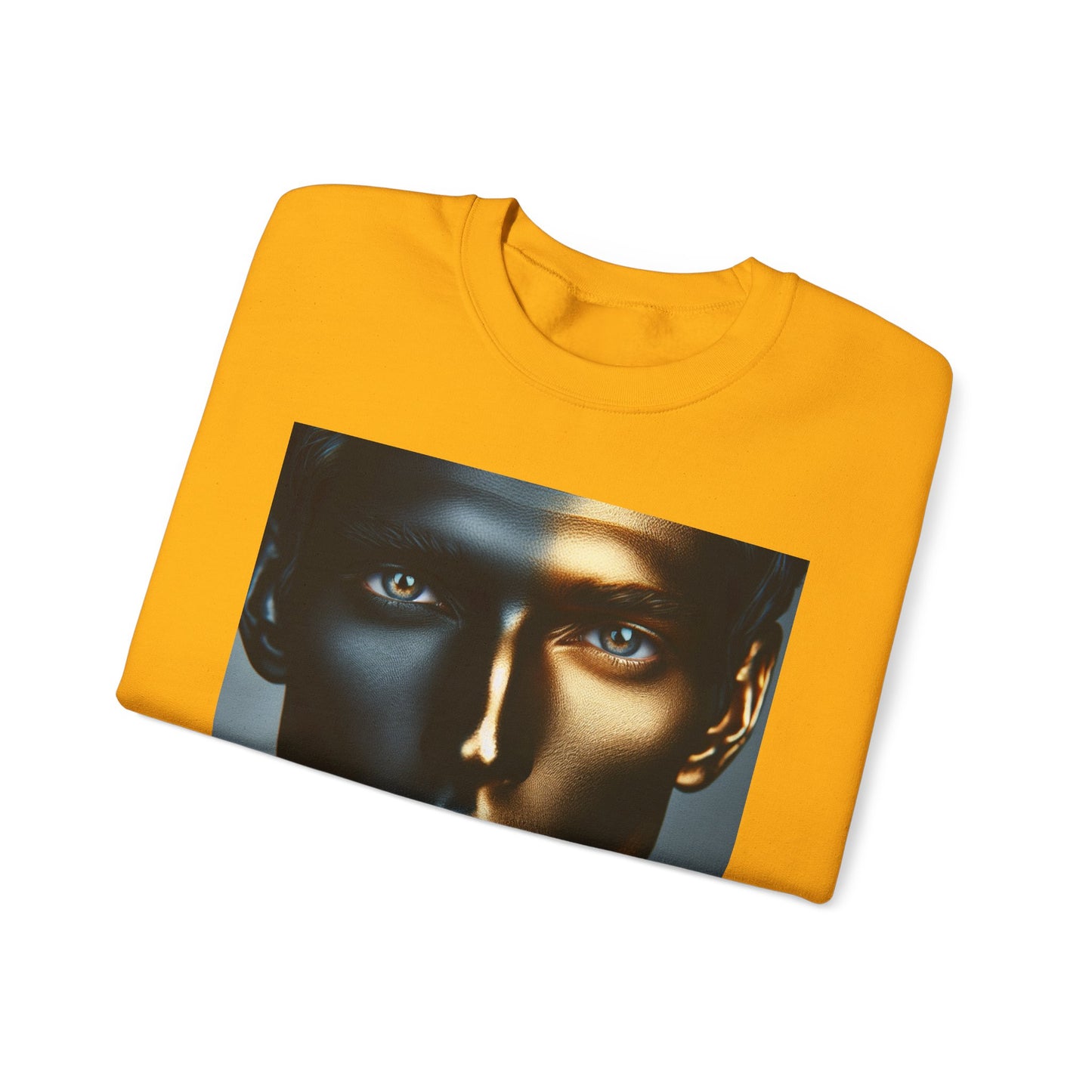 Stylish Gold Graphic Crewneck Sweatshirt, Unisex Sweater, Motivational Apparel, Cozy Gift, Trendy Fashion