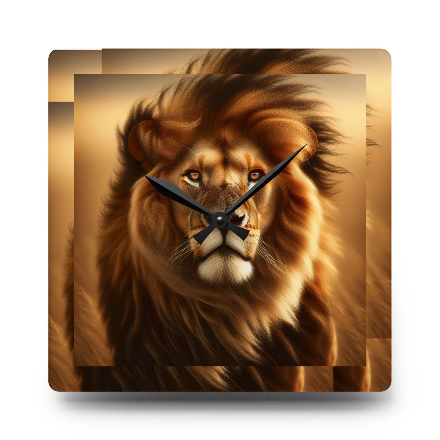 Majestic Lion Acrylic Wall Clock | Roaring Art Decor, Wildlife Gift, Unique Home Accessory, Animal Lover Wall Art, Birthday Decoration
