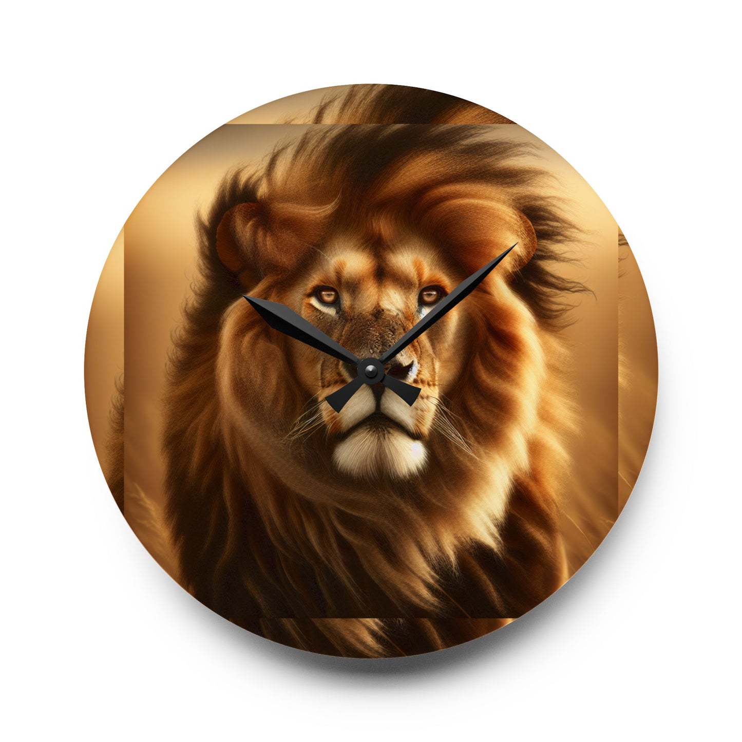 Majestic Lion Acrylic Wall Clock | Roaring Art Decor, Wildlife Gift, Unique Home Accessory, Animal Lover Wall Art, Birthday Decoration