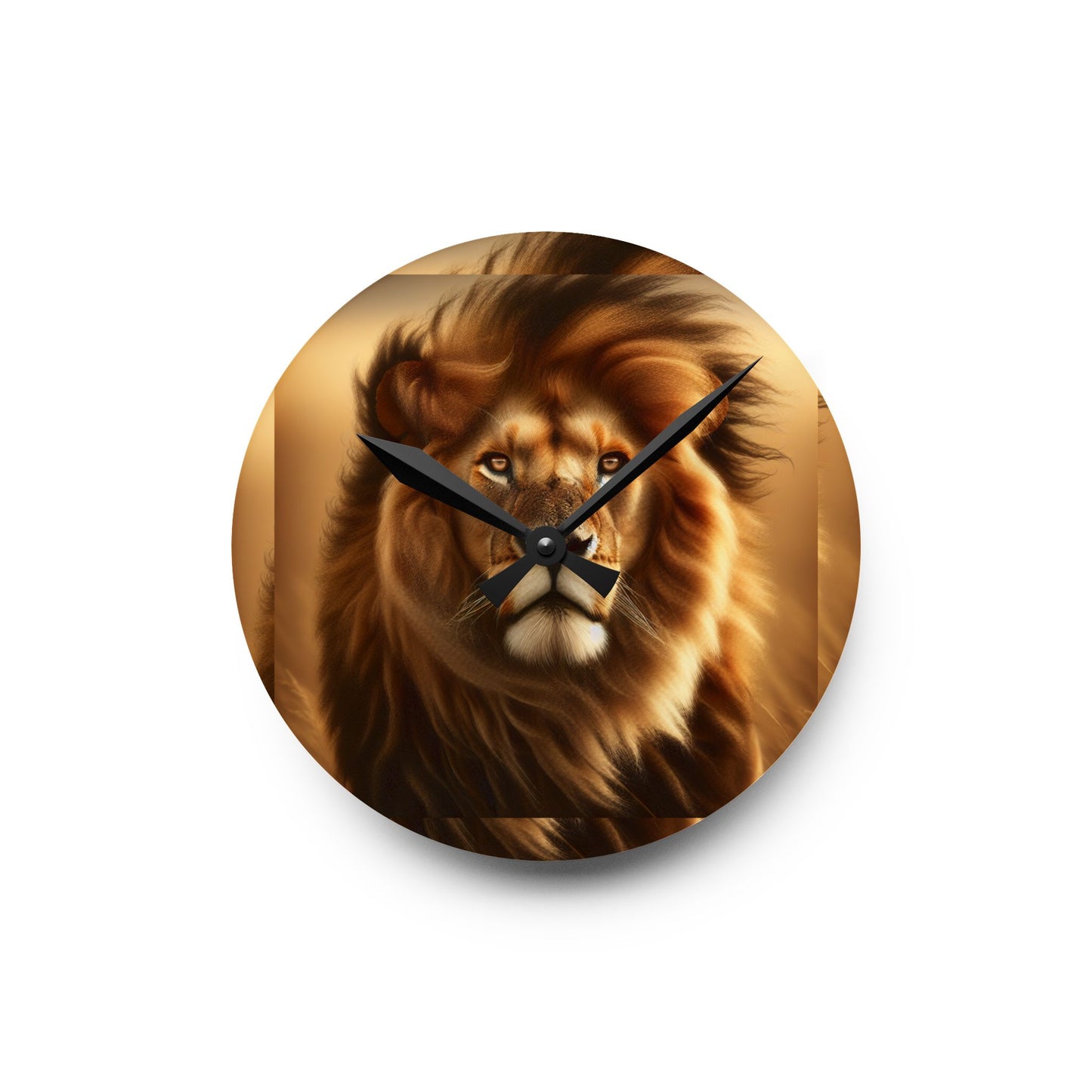 Majestic Lion Acrylic Wall Clock | Roaring Art Decor, Wildlife Gift, Unique Home Accessory, Animal Lover Wall Art, Birthday Decoration