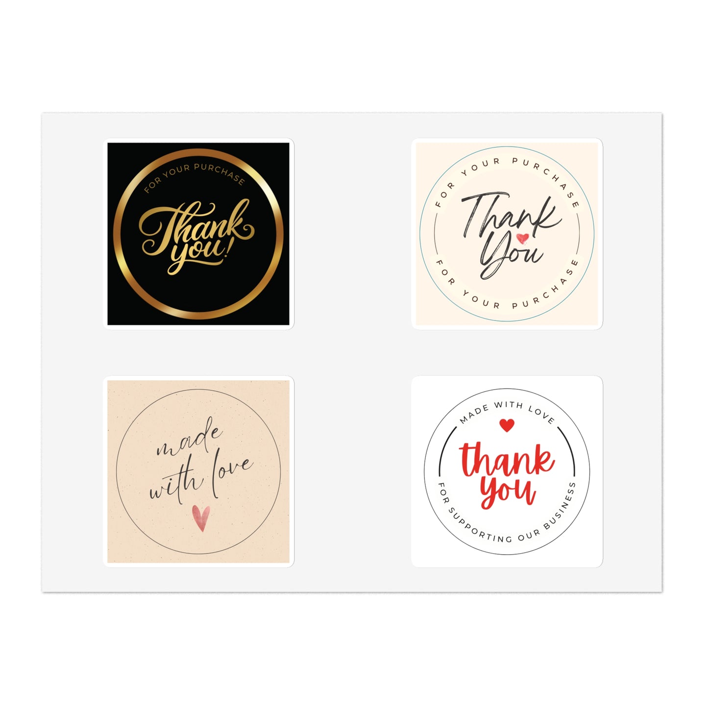 Colorful Thank You Sticker Sheet Bundle - 10PCS for Gifts & Gratitude