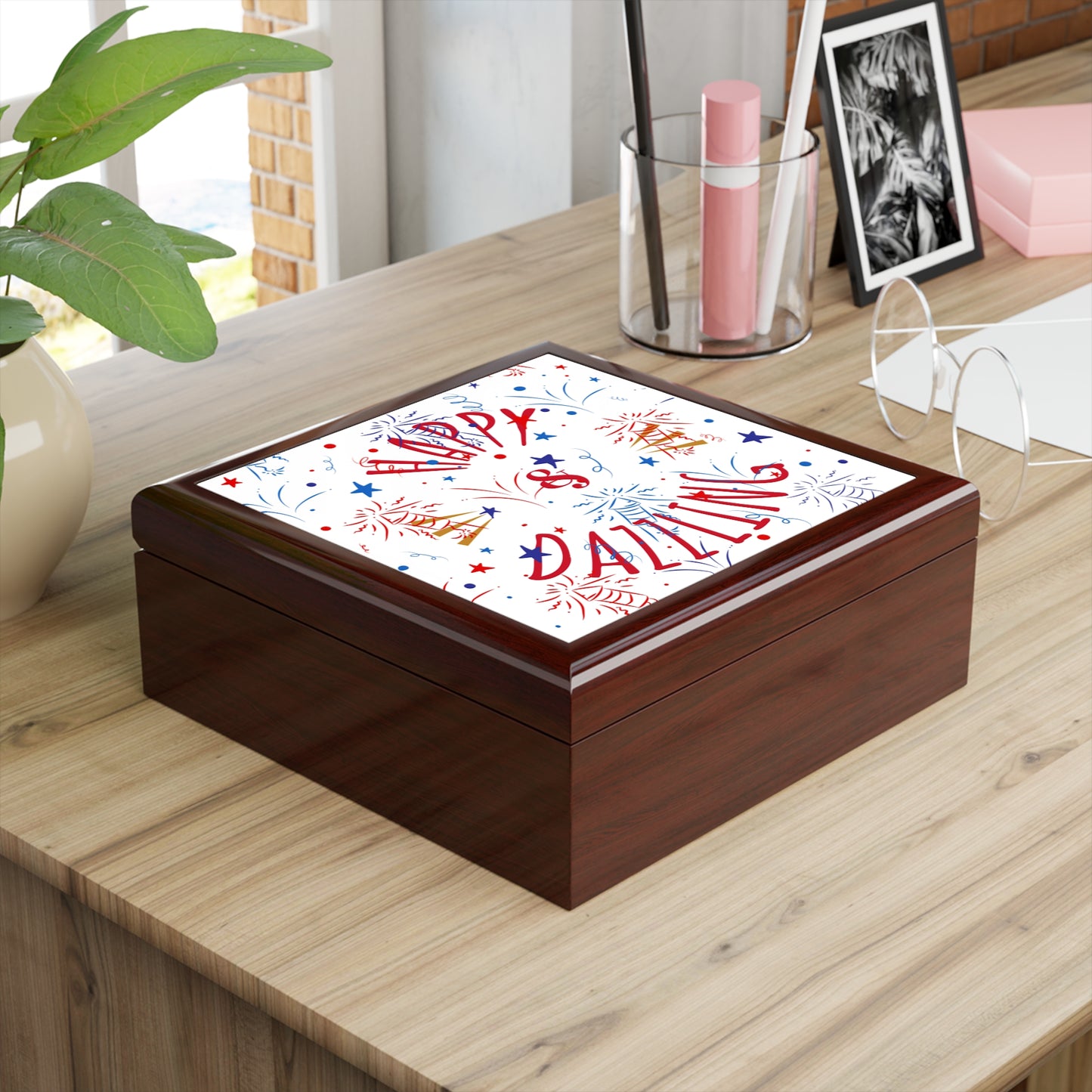 Happy & Dazzling Jewelry Box, Decorative Keepsake Box, Gift for Her, Birthday Storage, Holiday Gift Idea, Jewelry Organizer