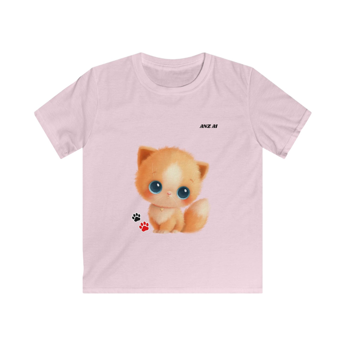 Cute Kitten Kids Tee - Adorable Softstyle Shirt for Animal Lovers - Anz AI