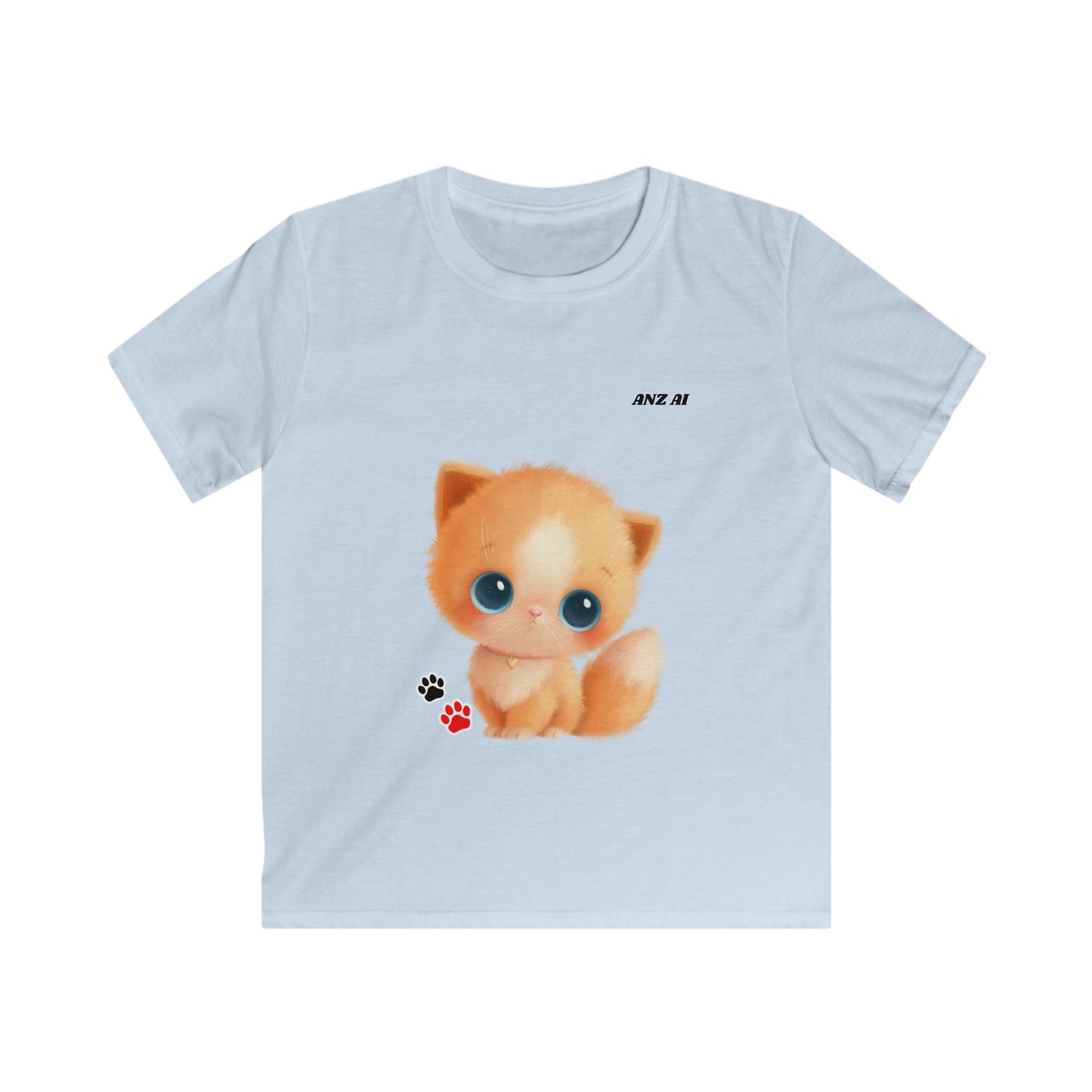Cute Kitten Kids Tee - Adorable Softstyle Shirt for Animal Lovers - Anz AI