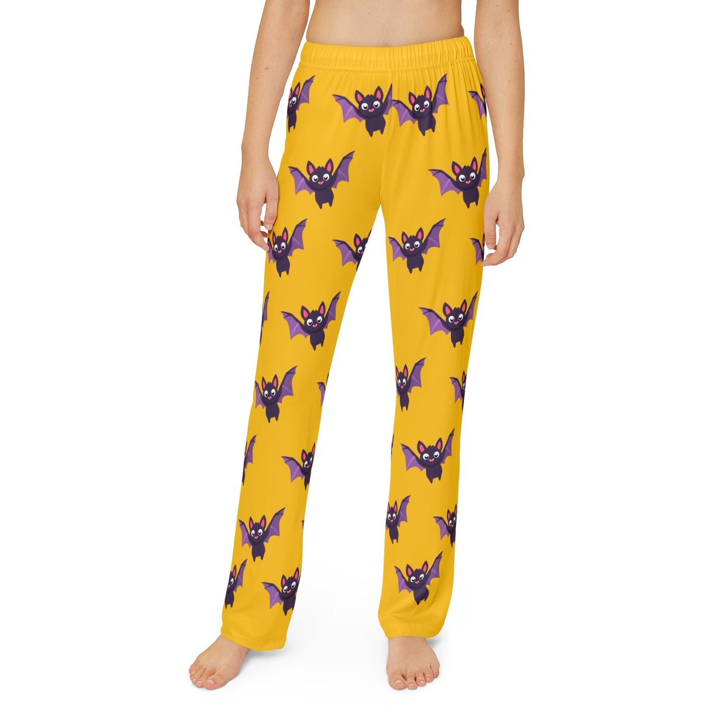 Fun Bat Pattern Kids Lounge Pants for Halloween - Anz AI