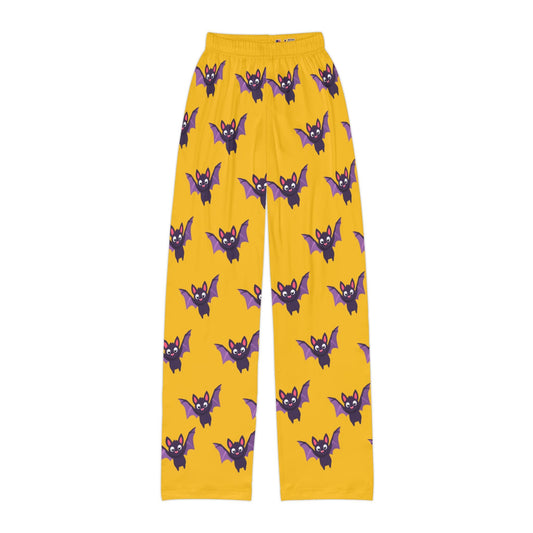 Fun Bat Pattern Kids Lounge Pants for Halloween - Anz AI