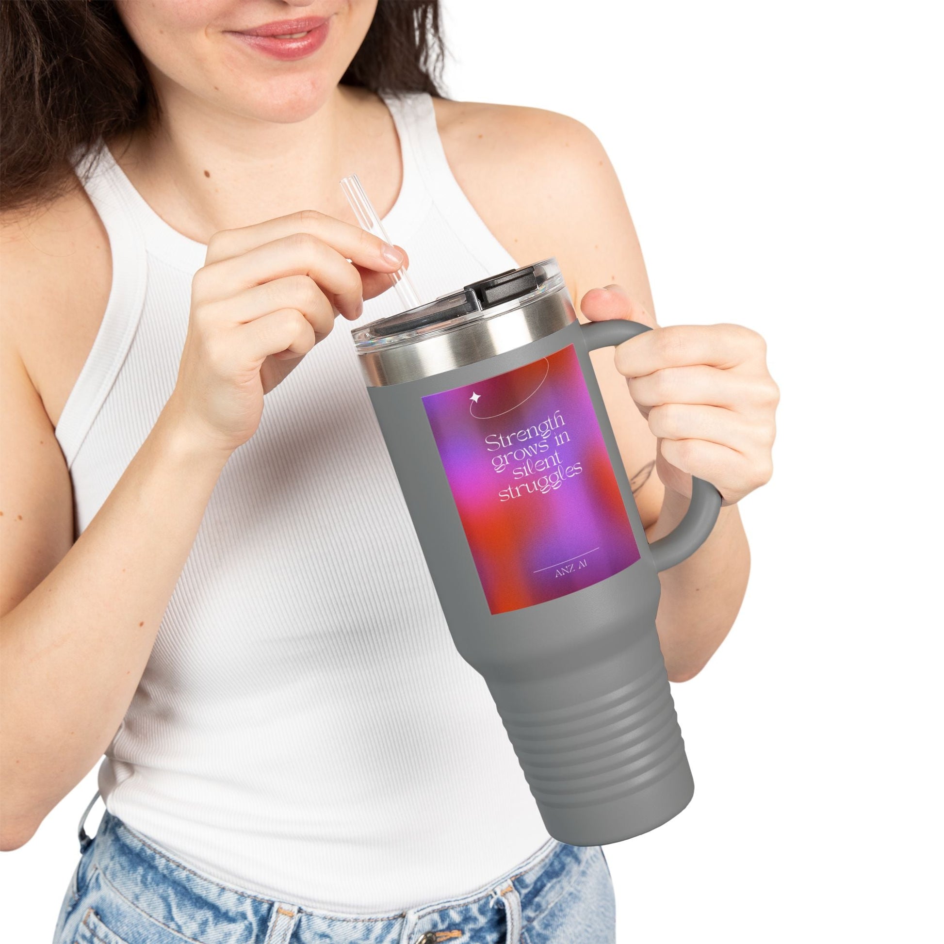 Inspirational Insulated Travel Mug - 40oz with Motivational Quote - Anz AI