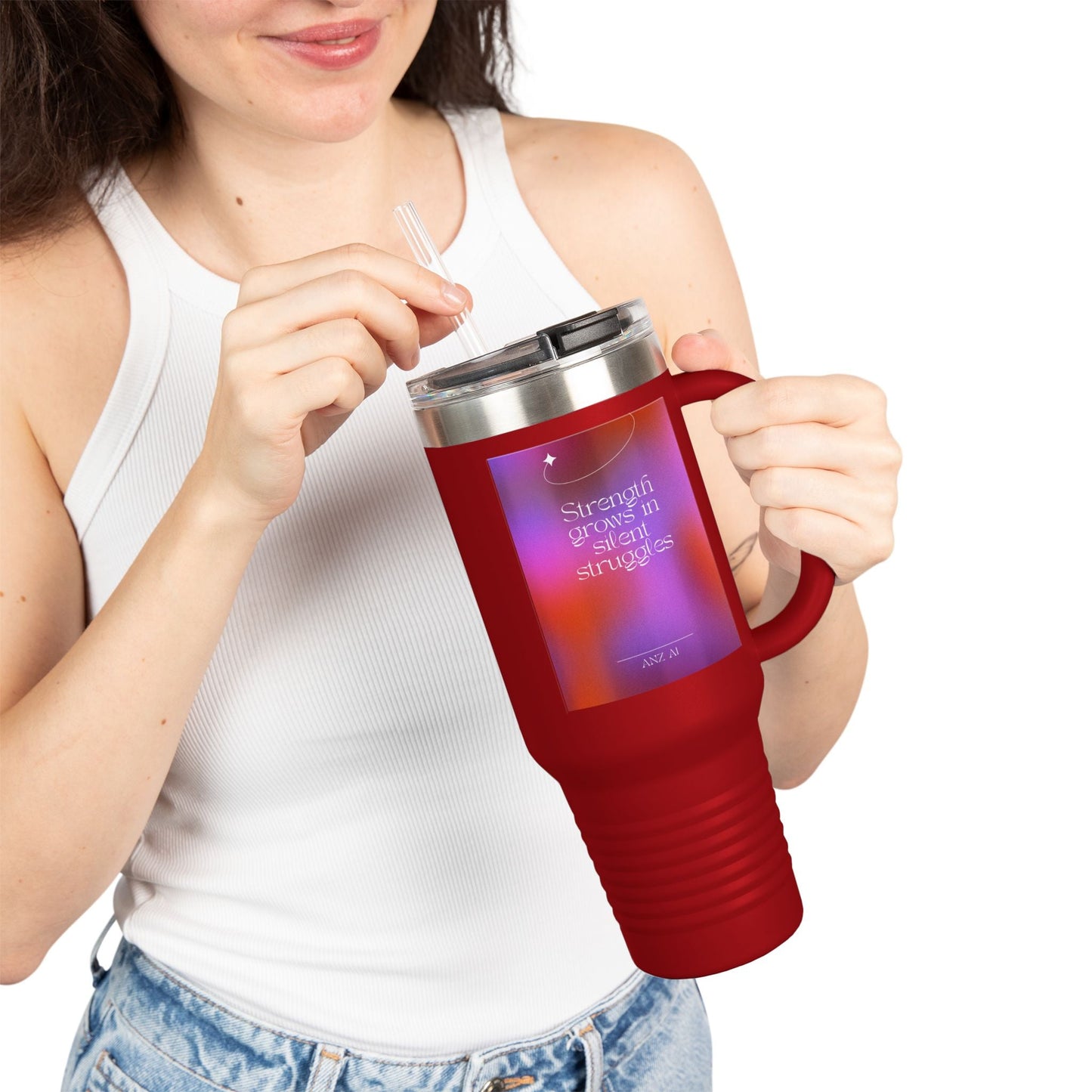 Inspirational Insulated Travel Mug - 40oz with Motivational Quote - Anz AI