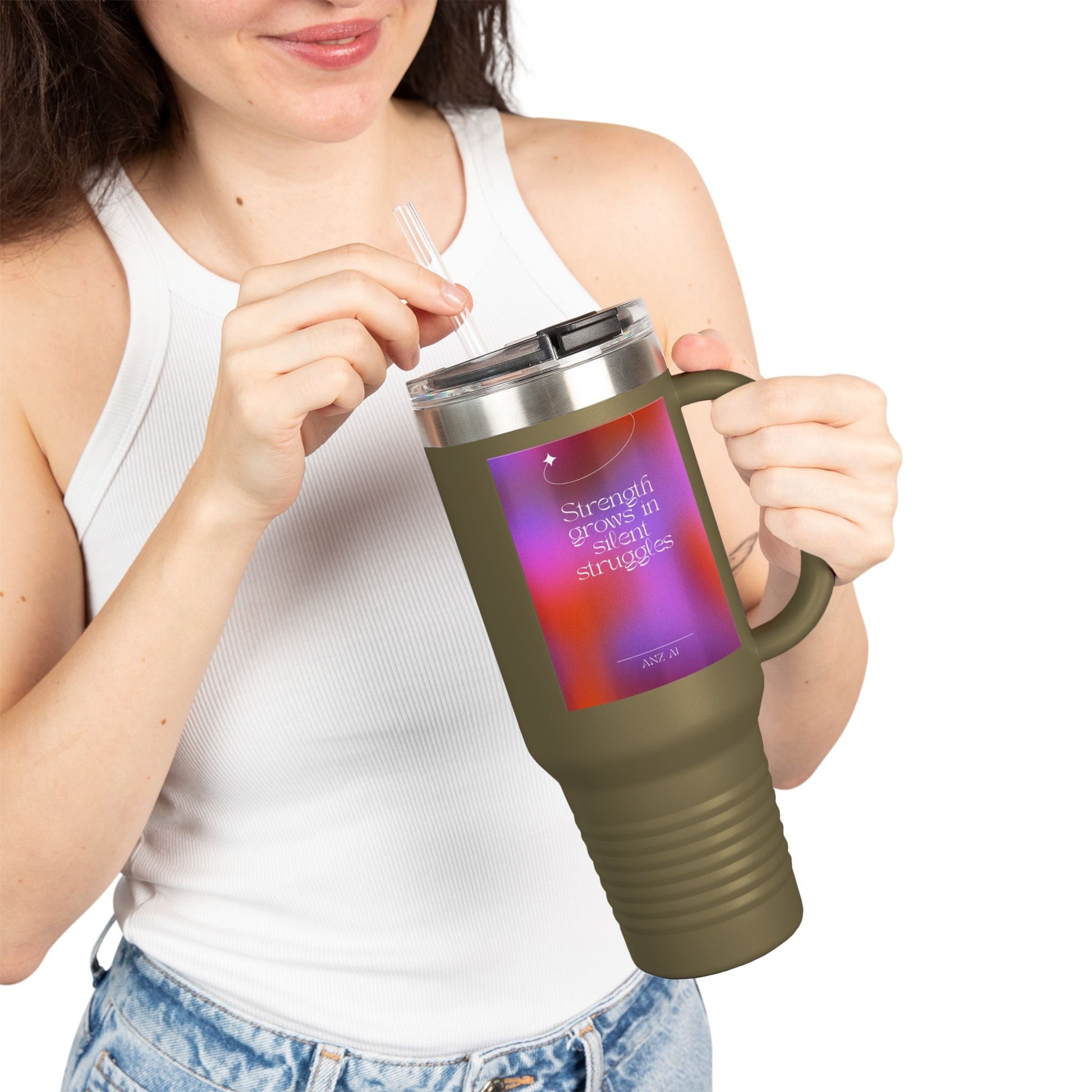Inspirational Insulated Travel Mug - 40oz with Motivational Quote - Anz AI