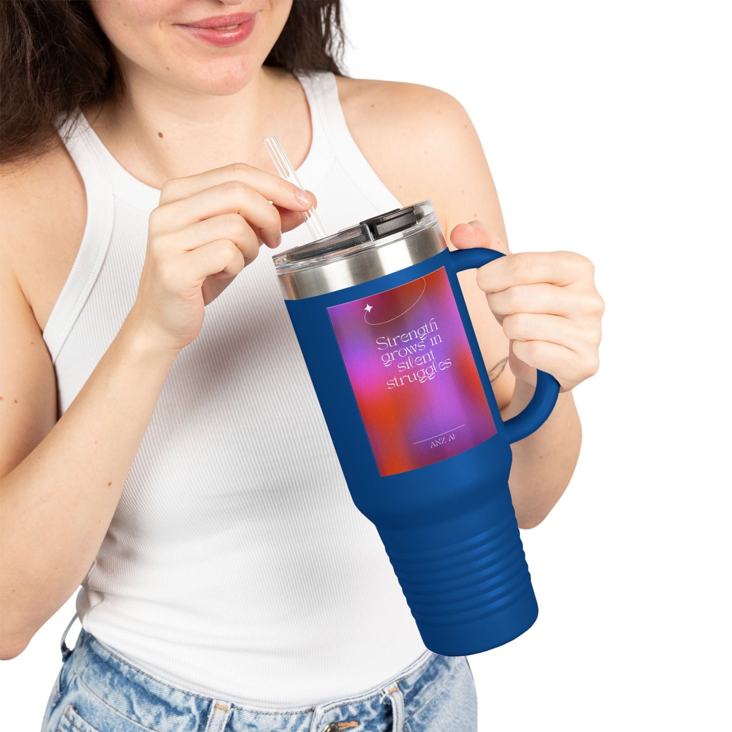 Inspirational Insulated Travel Mug - 40oz with Motivational Quote - Anz AI