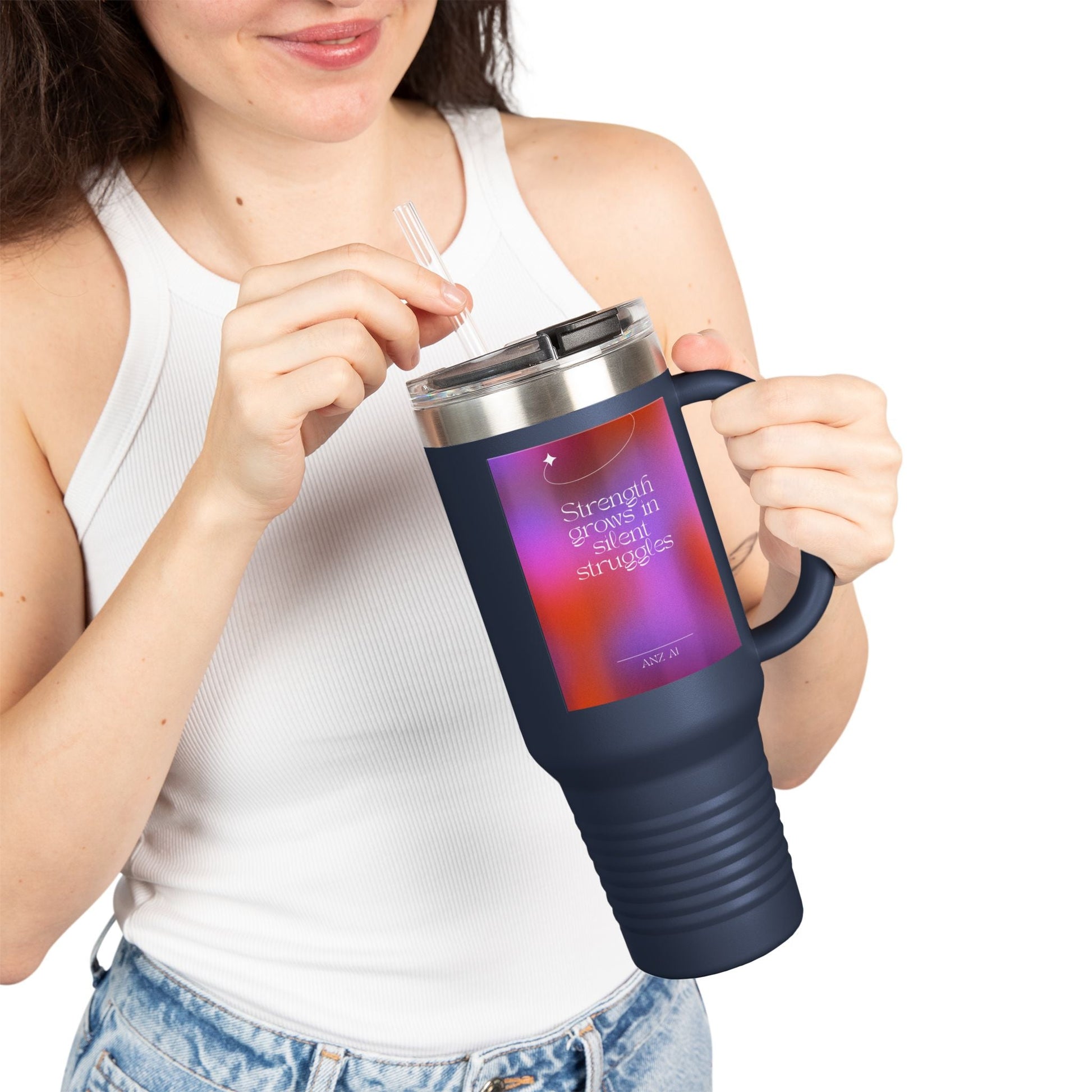 Inspirational Insulated Travel Mug - 40oz with Motivational Quote - Anz AI