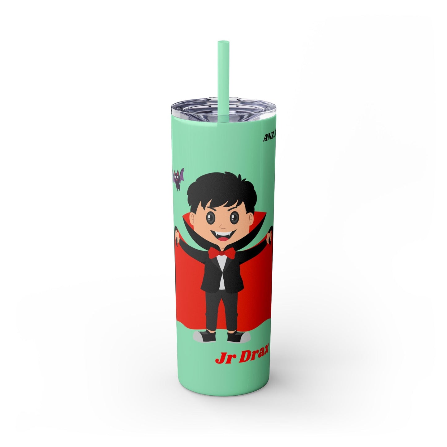 Kids Skinny Tumbler with Straw - Vampire Design - Anz AI