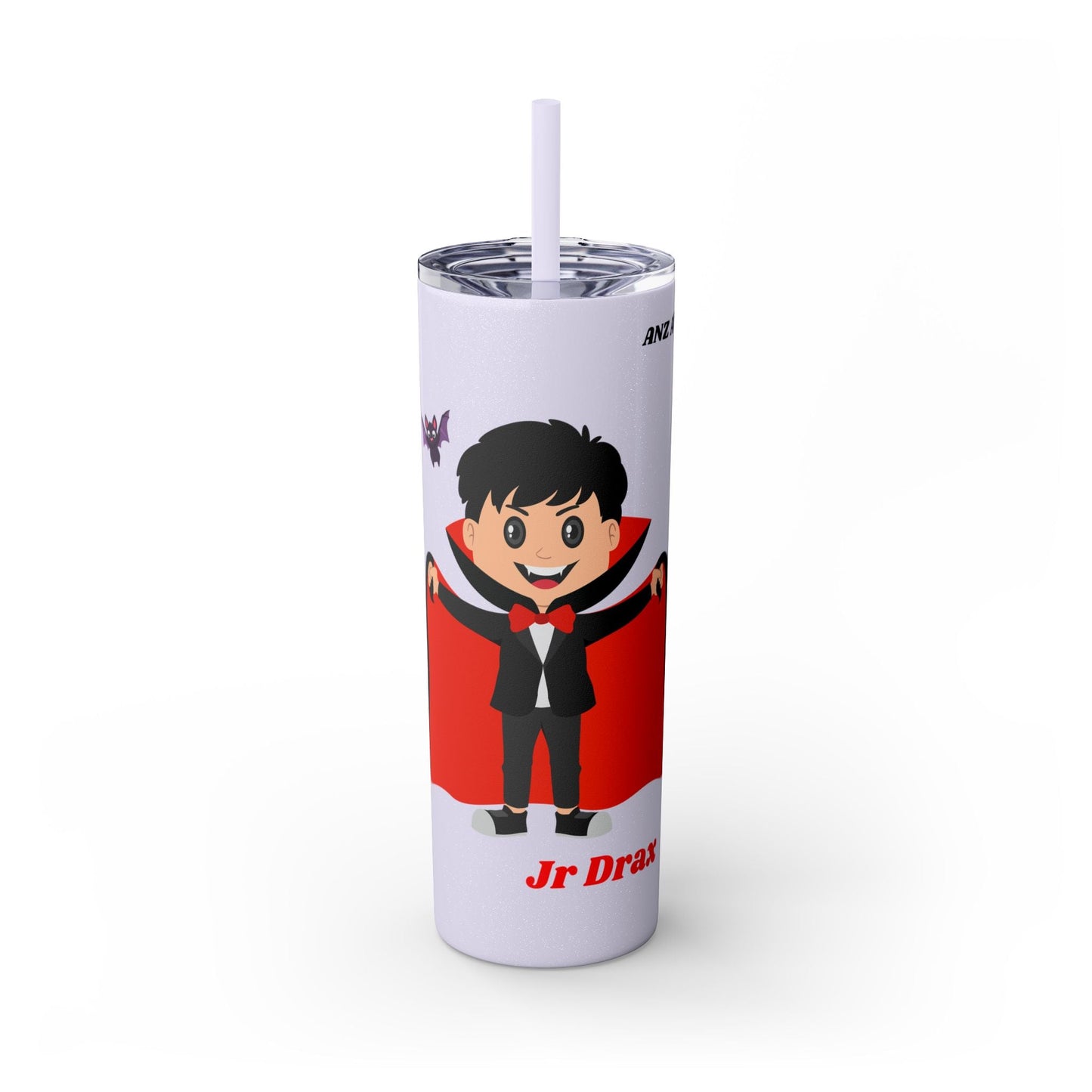 Kids Skinny Tumbler with Straw - Vampire Design - Anz AI