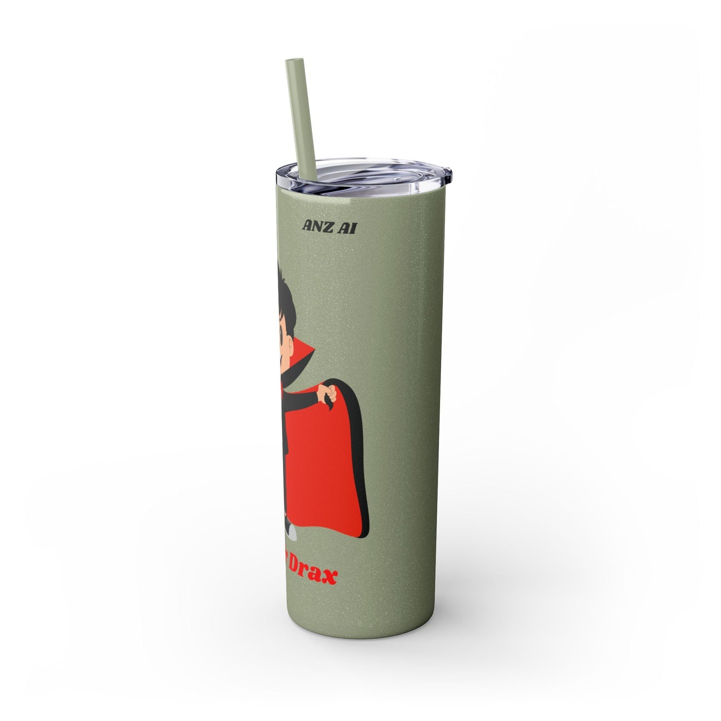 Kids Skinny Tumbler with Straw - Vampire Design - Anz AI