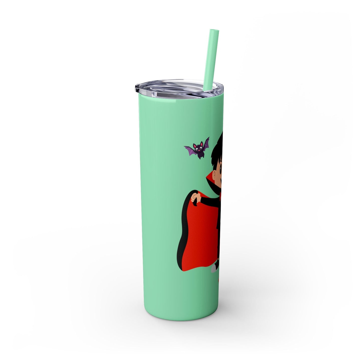 Kids Skinny Tumbler with Straw - Vampire Design - Anz AI
