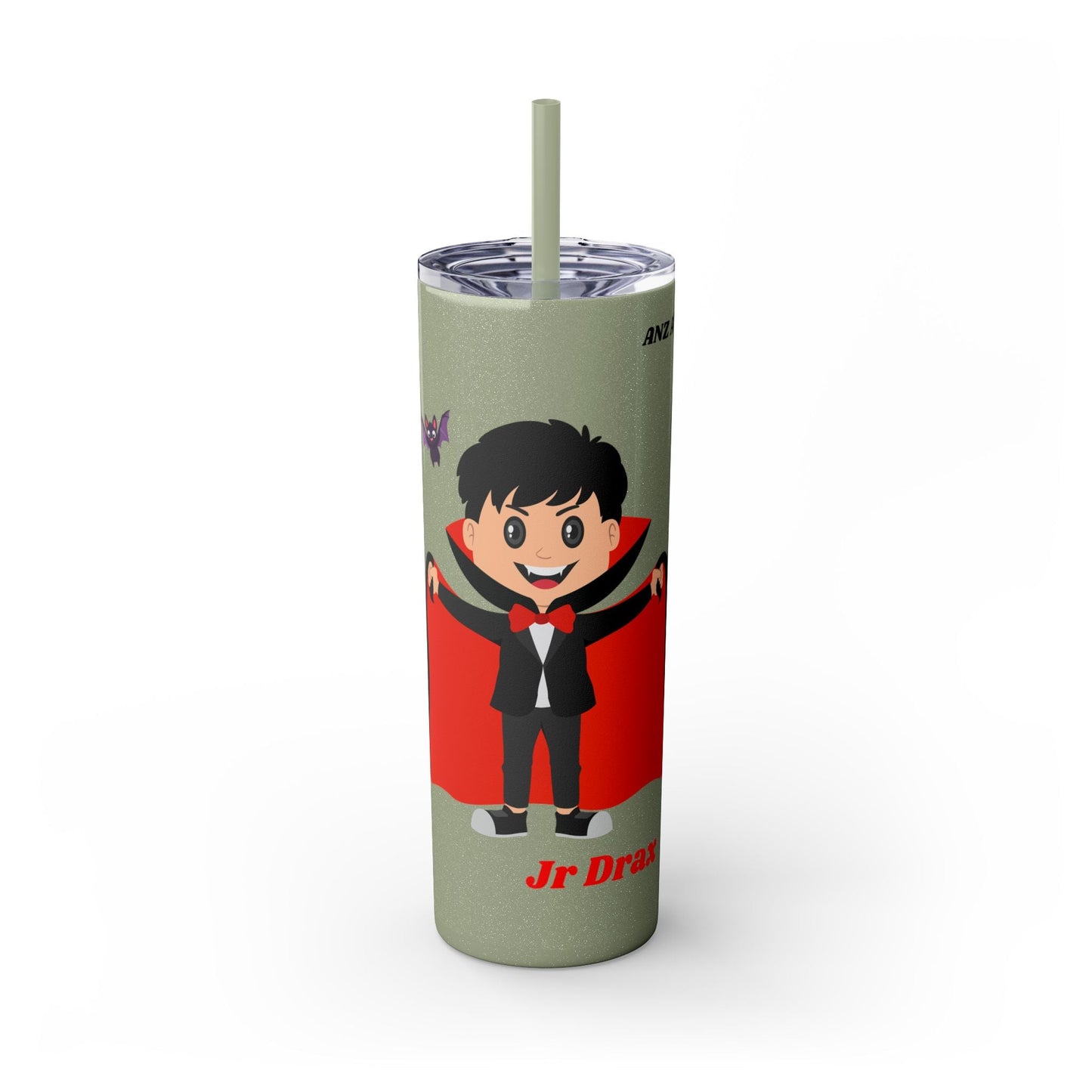 Kids Skinny Tumbler with Straw - Vampire Design - Anz AI